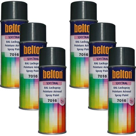 6 bombes de peinture Belton Spectral RAL7016 Gris anthracite