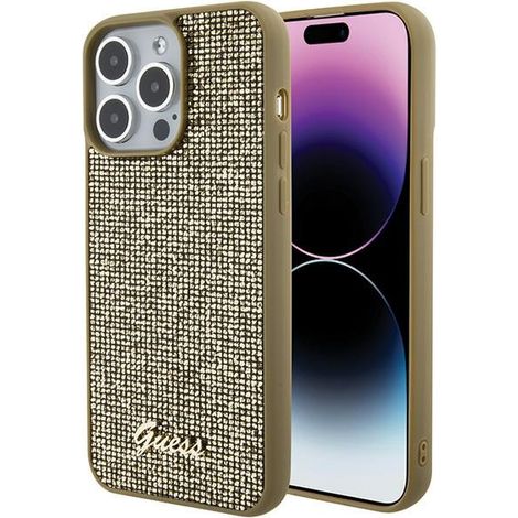 Custodia per iPhone 15 Pro Max Guess Disco Metal Script Gold (1/5)