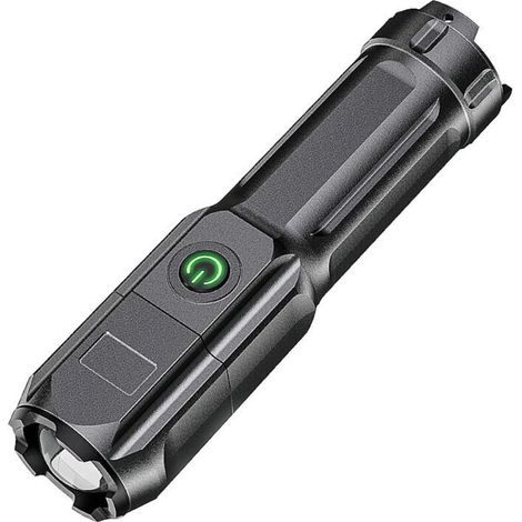 Lampe de poche télescopique à zoom éblouissant charge USB projecteur portable compact projecteur longue portée éclairage extérieur, Ensoleillé (1/5)