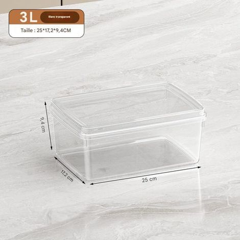 Lot de 2 boîtes de conservation alimentaire, épaisses de 3,0 L, 25 cm x 17,2 cm x 9,4 cm (1/5)