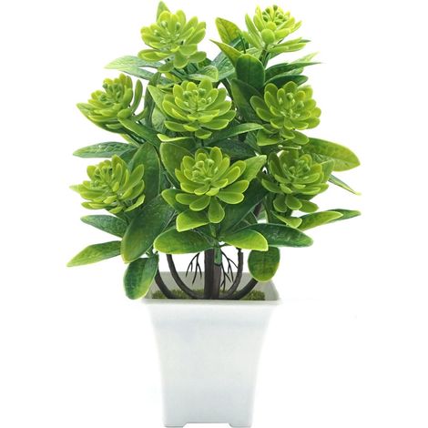 1 Pot fleur artificielle, plante simulée verte, décoration intérieur, bureau, maison (1/5)