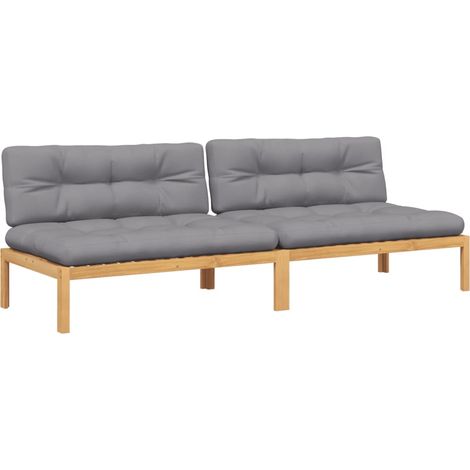 Maison Exclusive - Garten-Mittelsofas aus Paletten 2 Stk. mit Kis
