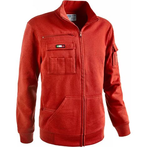 FELPA FULL ZIP RAIL ROSSO