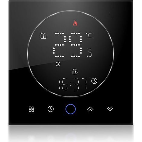 Thermostat intelligent sans fil pour la maison, chaudière murale Programmable précise, AC95-240V carré noir (1/5)