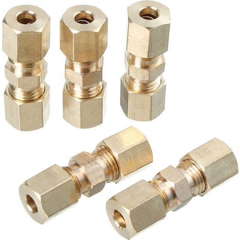 Raccord de Compression en laiton connecteur droit Union de ligne de frein hydraulique 3/16 pouces 5 pièces (1/5)