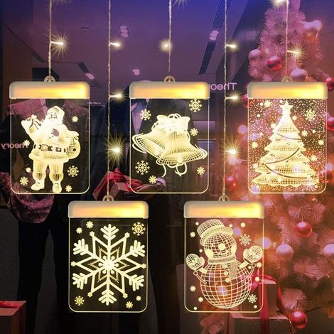 5 in 1 Rideau Lumineux 3D,USB cordes Guirlandes Lumineuses,Décoration Intérieur et Extérieur pour Fête Jardin Mariage Patio GROOFOO (Coloré) (1/4)