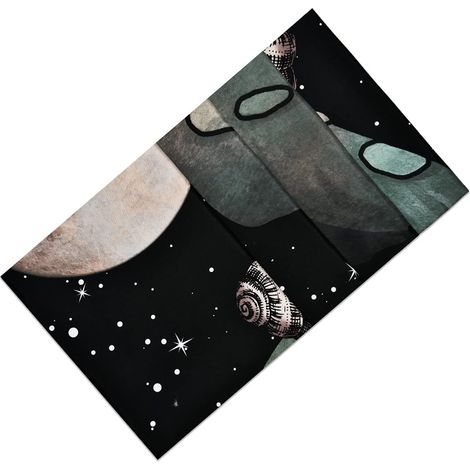 Tapestry Champignon - Motif Lune Étoiles Plantes Feuilles - Décoration Murale Intérieure Extérieure - 130 x 150 cm - 1 Pièce (1/5)