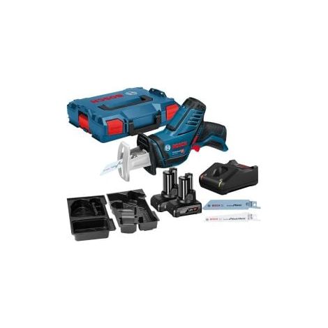Bosch Scie sabre sans fil GSA 12V-14 / 2x batteries 4,0 Ah + chargeur en L-Boxx