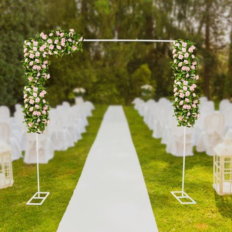 2.4mx2.4m Arche Bühnenhintergrund Hochzeit Metallrahmen Display Blume Ballon Stand Hochzeit Weiß (1/5)