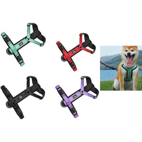 Ensemble de corde de traction dorsale réglable pour animaux de compagnie, douce et mignonne pour les promenades avec votre chien - L - Rouge feuille d'érable (1/4)