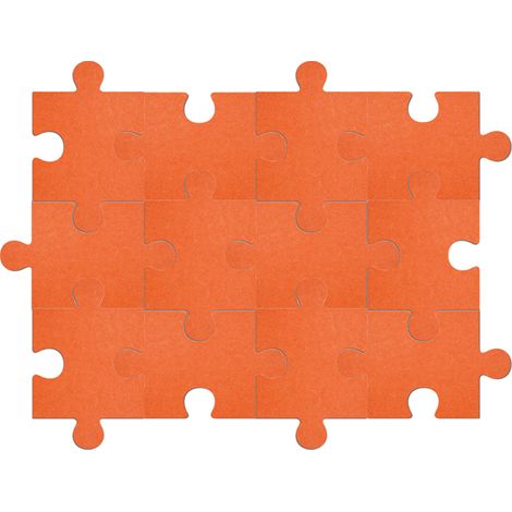 Puzzle de 12 pièces entièrement adhésif, panneau insonorisant en feutrine, décoration murale autocollante, couleur mandarine, 20 x 30 cm (1/5)