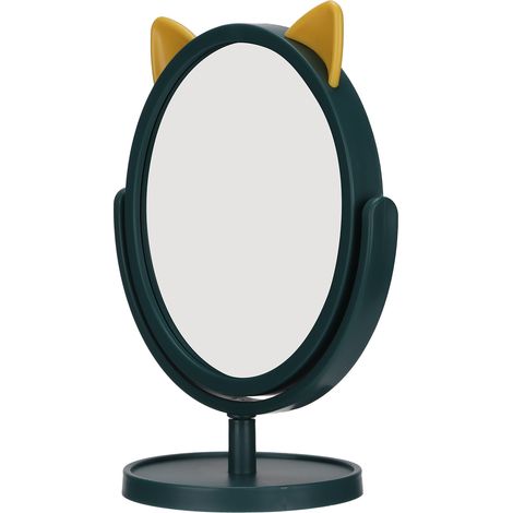 Miroir de maquillage portable réglable avec éclairage LED - Idéal pour salle de bain, chambre ou voyage - Vert foncé (1/5)