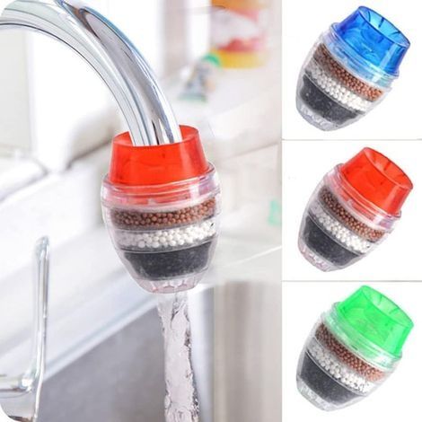 Lot de 3 Filtre à Eau de Robinet, Robinet d'Eau à Charbon Actif, Robinet de Filtre à Eau à Buse en PP Résistant aux éclaboussures avec un élément Filtrant pour la Cuisine, la Maison, la Salle d (1/5)