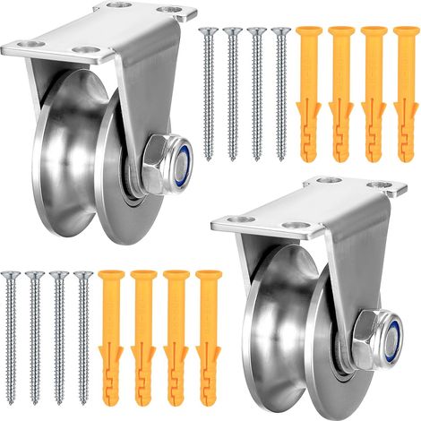 2 poleas elevadoras – ranura en U – giratorias – capacidad de carga de 200 kg – cable/cuerda