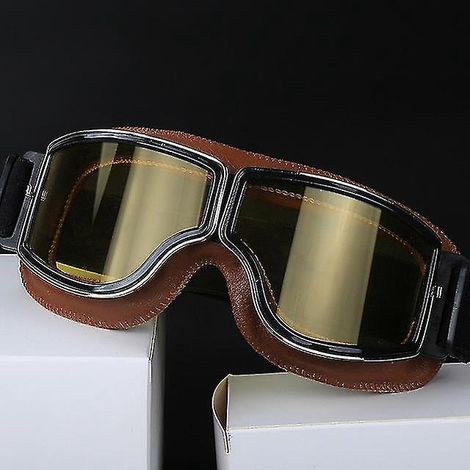 Lunettes en cuir Lunettes de moto vintage Lunettes de moto vintage Lunettes de casque jet rétro 7 (1/5)