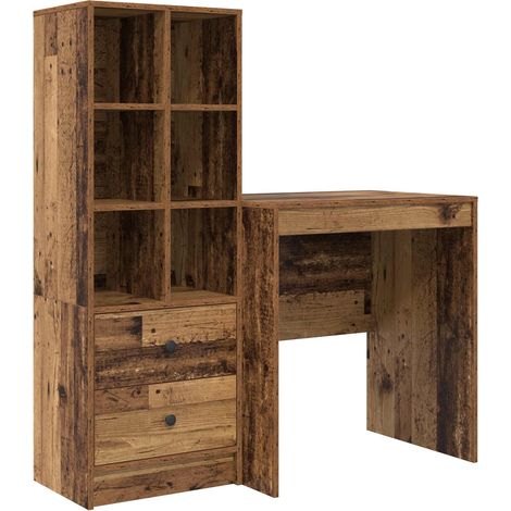Maison Exclusive - Bureau avec tiroir avec étagère avec stockage 2 pcs Bois ancien