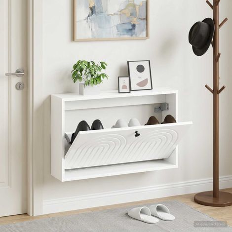 vidaXL Wall-Mounted Shoe Cabinet ALKMAAR 71 x 17 x 43 cm (1/5)