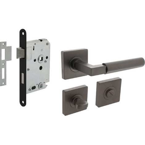 Jeu complet de poignées de porte Bau-Stil WC anthracite - 0029.174199 (1/3)