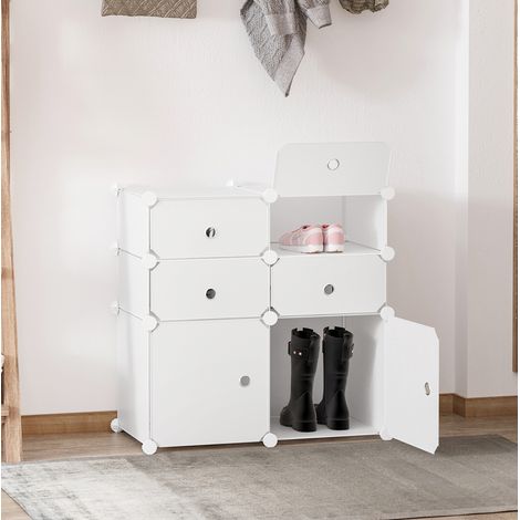 meuble rangement chaussures modulable 75x37x73 cm OKMYHOME (1/4)