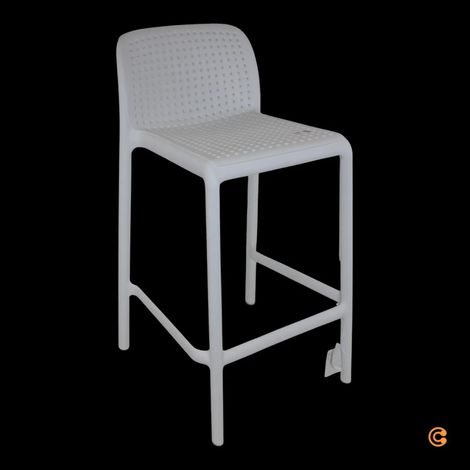 [NEUWERTIG] B-Ware Nardi Lido Mini Barstuhl Barhocker Gartenhocker Küchenstuhl Küchenhocker Weiß