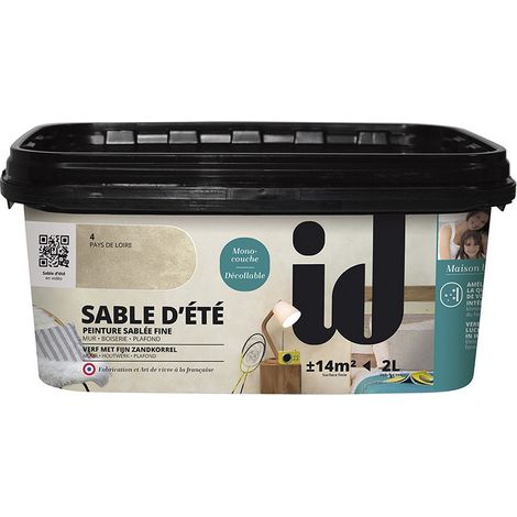 Peinture décorative dépolluante SABLE D'ÉTÉ 2L – Élimine jusqu'à 64% de formaldéhyde – Pour boiseries et murs – Séchage rapide 4h – Id Paris (1/5)