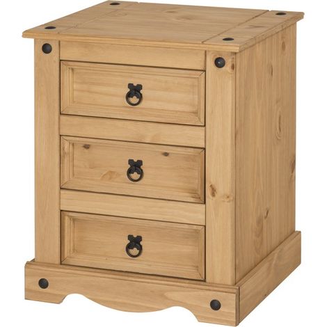 Corona 3 Drawer Bedside (1/4)