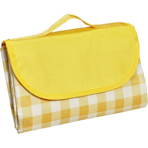 Picnic blanket, insulated and waterproof, with handles, 200x200 cm, orange (1/5)