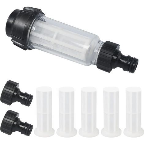 Filtre à Eau Avec Insert, 8 Pcs pour Nettoyeur Tuyau Arrosage Avec Raccord 3/4" pour Tous les Nettoyeurs Haute Pression (1/4)