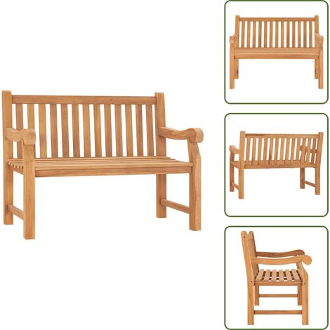 Panca da esterno - vidaXL Panchina da Giardino 114 cm in Legno Massello di Teak - Panca da patio