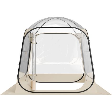 Pop-up Sportzelt 1,83 x 1,83 m - Transparente Blase für 2-4 Personen, wasserdicht mit Matte und Abdeckung, Garten-Iglu-Unterstand für Camping, Veranstaltungen, Angeln und als Stütze. (1/5)