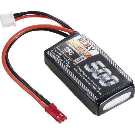 Reely Modellbau-Akkupack (LiPo) 7.4 V 500 mAh Zellen-Zahl: 2 25 C Softcase BEC
