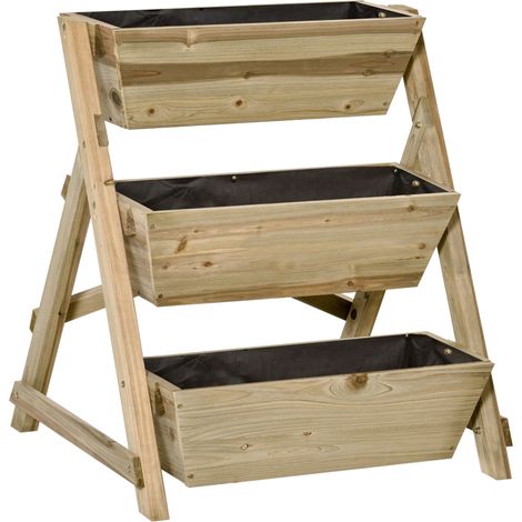 Jardinière sur pieds TORI bois de sapin (1/5)
