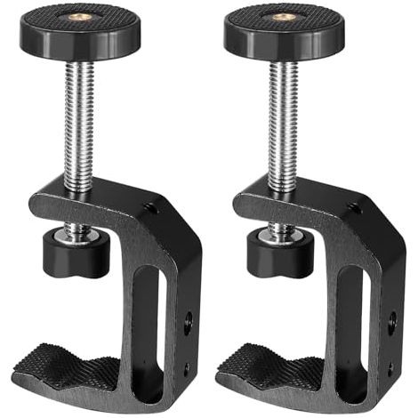 2 Stück C Klemmen, Tischklemmen Verstellbar, 0-47mm Einstellbar Trägerklemme für Rohr C Zwinge, Aluminium Schraubzwinge, Schraubklemme für Holzarbeiten Schublade Installation Schweißen Tischlerei