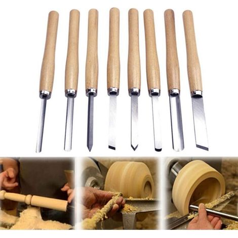 8-teiliges Drechselwerkzeug-Set, professionelles Meißelset, rostbeständiges Drechselmeißelset für professionelle und Hobby-Holzschnitzer
