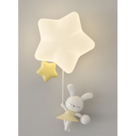 Applique murale LED lapin danseuse, 18W, 3 couleurs dimmables, pour chambre d'enfant(jaune) (1/5)