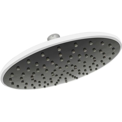 Dianhydro soffione con funzione water saving nero per doccia   20 cm monogetto con sistema anticalcare accessori bagno doccia Nero (1/5)