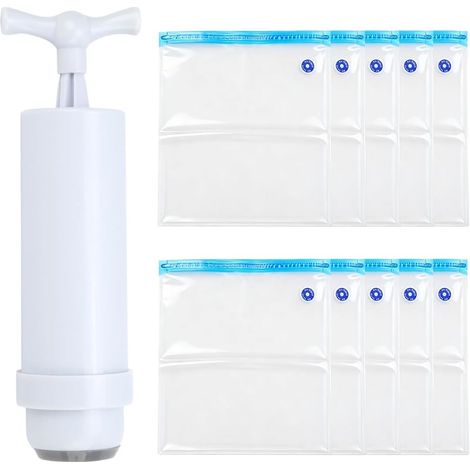 Kit de 10 sacs sous vide pour filaments, sacs sous vide réutilisables 34 x 30 cm, sac de stockage résistant à l'humidité pour filaments 3D avec pompe à vide et clips de fermeture (1/5)