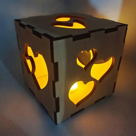 Porte-bougie en bois pour la Saint-Valentin, porte-bougie chauffe-plat, support pour bougie creuse (1/4)