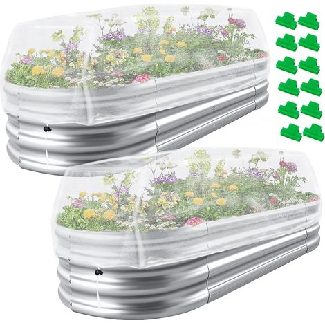 Malla protectora para bancales elevados con cordón ajustable – Malla de tejido fino para mantener alejados a pájaros, insectos y animales – Barrera ligera (1/5)