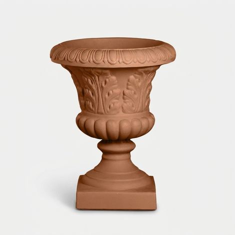 Vase décoratif d'extérieur en polyéthylène Calice Fogliato - Rouge