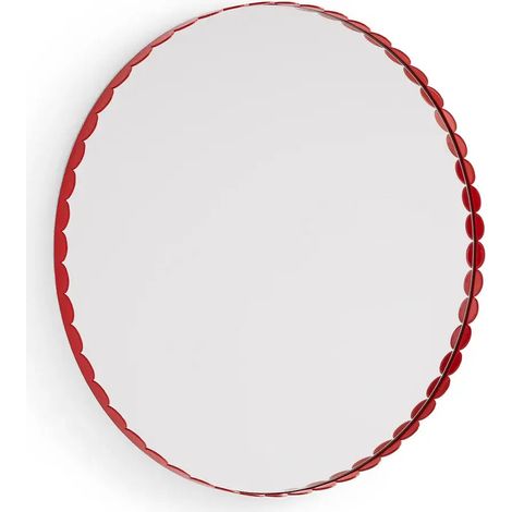 [NEUWERTIG] B-Ware Hay Arcs Spiegel Rund Wandspiegel Edelstahl Rahmen Rot