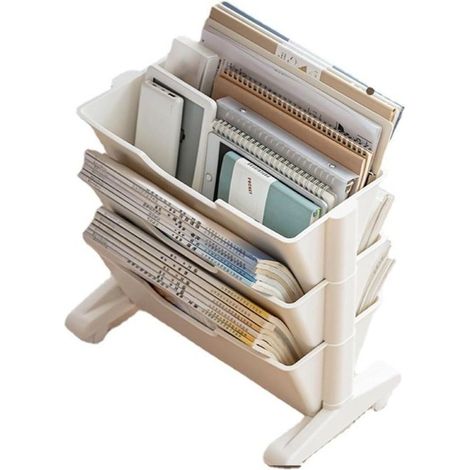 Scaffale mobile a 3 ripiani in legno MDF bianco: soluzione moderna per riporre libri, CD e riviste, ideale per soggiorno, camera da letto e ufficio.