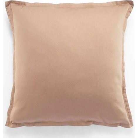 1 Taie d'oreiller satin de coton 110 fils rose 65 x 65 cm