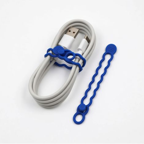 Bridas de Silicona Reutilizables Azul