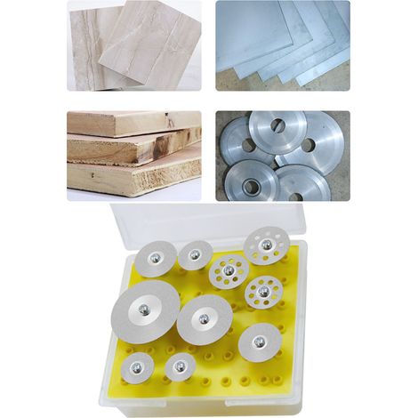 10 disques diamantés pour couper carrelage, verre, céramique, lames argentées haute précision. (1/5)