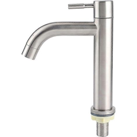 Robinet d'eau froide simple G1/2 en acier inoxydable brossé avec grand lavabo monotrou de Kuolu St (1/5)
