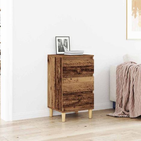 Nachttisch mit Schubladen Altholz 40 x 35 x 70 cm Holzwerkstoff