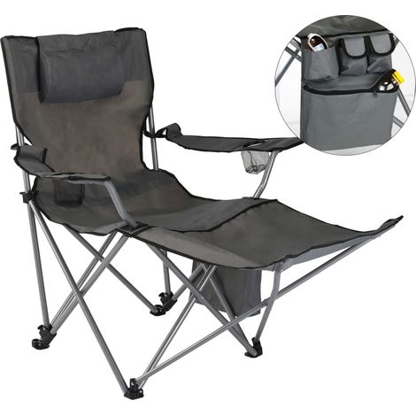 Luxus Campingstuhl mit Fußstütze Anthrazit HI (1/2)