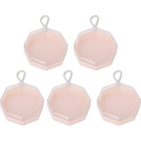 5 étuis de rangement pour éponges poudre, boîte transparente en plastique, organisateur portable (1/5)