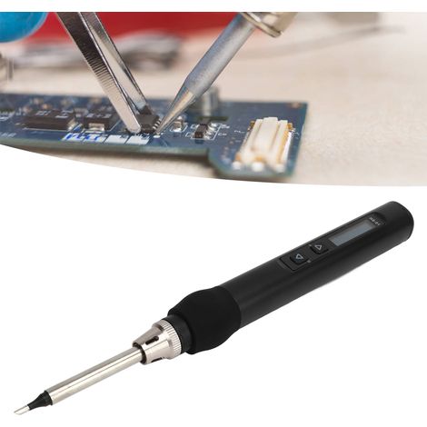 Tragbarer intelligenter Lötkolben 9-20V PD65W, Lötstation mit konstanter Temperatur, interne Heizung, Digitalanzeige, schwarz. (1/5)